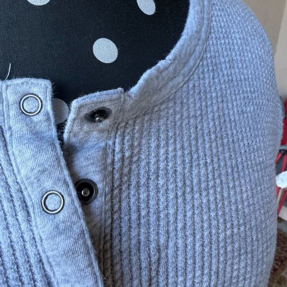5/$65 Offline by Aerie Womens Henley Top Sz XXS Gray Waffle Thumb Holes Knit Top - Picture 8 of 10